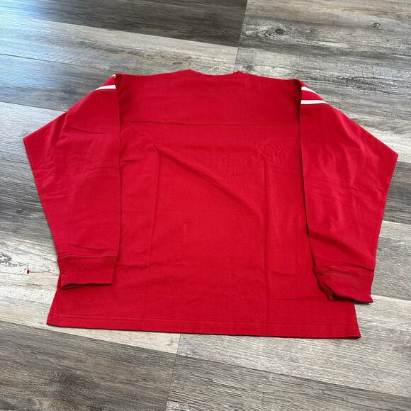 NWT X-Girl Red Mens L Sexy Devil Girl Graphic Long Sleeve‎ T Rex Football Tee - Picture 3 of 7